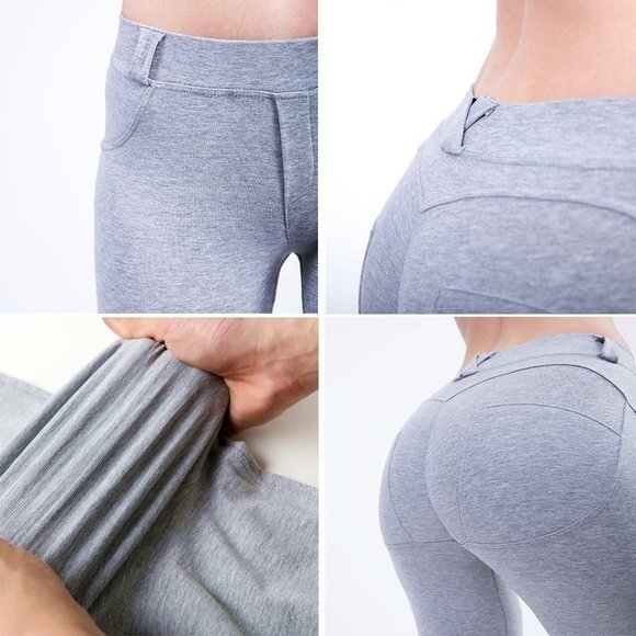 Red Pants - Low rise Butt Lifting Yoga Pants Booty Pop Pants - Activewear - Picture 9 of 9